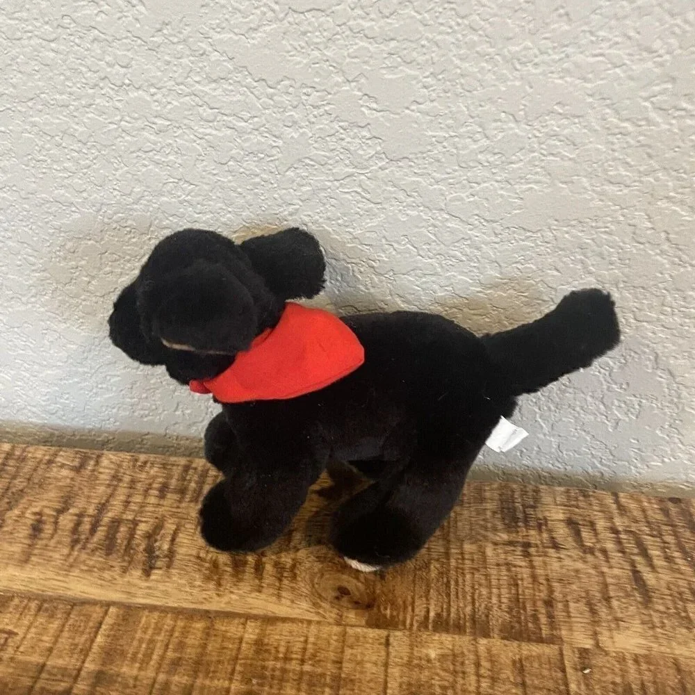 Build a Bear Mini Black Lab Puppy With Red Magnetic Handkerchief